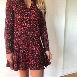 Zara Trf Collection Leopard Print Mini Dress In Rose Tones